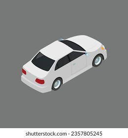 Icono de vehículo isométrico vectorial aislado en blanco.