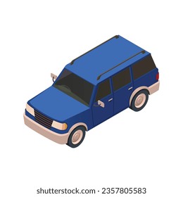 Icono de vehículo isométrico vectorial aislado en blanco