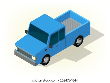 vector isometric car. isolated on white