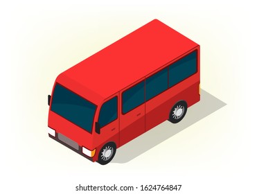 vector isometric car. isolated on white