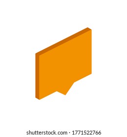 Vektorisometrisches Chatsymbol auf weißem Hintergrund.