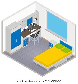 Vector isometric children room icon