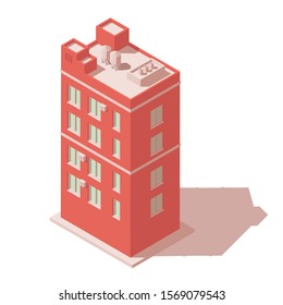 Vector isometric city buildin icon. Infographic element