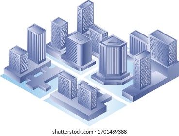 A vector of isometric city illustration