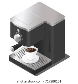 Vector isometric coffee machine