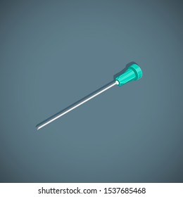 vector isometric colorful design syringe needle realistic illustration isolated dark background
