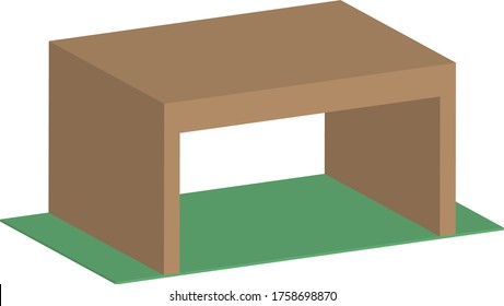 Vector isometric colorful icon of pause table for dog agility training isolated on white background