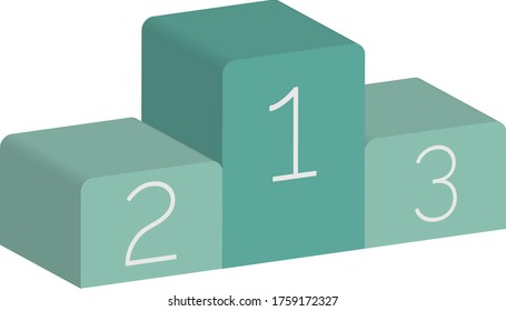 Vector isometric colorful icon of winners podium for dog agility or other competition, isolated on white background