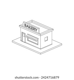 vector isometric coloring bakery store
