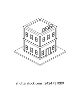vector isometric coloring book store