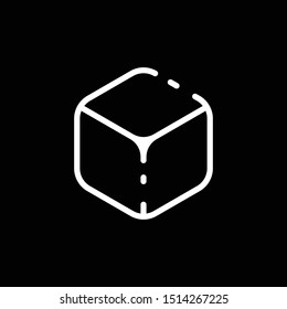 Vector isometric cube with rounded edges.