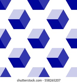 Vector Isometric Cube Seamless Pattern Background