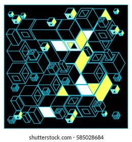 Vector isometric cubes pattern. abstract wallpaper background. Illustration for fabric print.