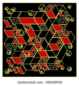 Vector isometric cubes pattern. abstract wallpaper background. Illustration for fabric print.
