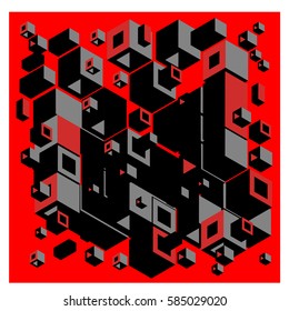 Vector isometric cubes pattern. abstract wallpaper background. Illustration for fabric print.