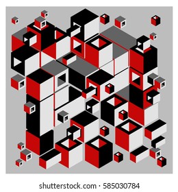 Vector isometric cubes pattern. abstract wallpaper background. Illustration for fabric print.