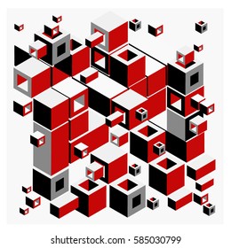 Vector isometric cubes pattern. abstract wallpaper background. Illustration for fabric print.