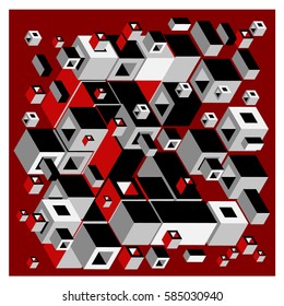 Vector isometric cubes pattern. abstract wallpaper background. Illustration for fabric print.