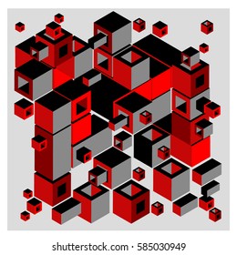 Vector isometric cubes pattern. abstract wallpaper background. Illustration for fabric print.