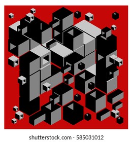 Vector isometric cubes pattern. abstract wallpaper background. Illustration for fabric print.