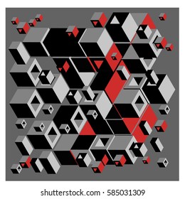 Vector isometric cubes pattern. abstract wallpaper background. Illustration for fabric print.