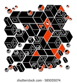 Vector isometric cubes pattern. abstract wallpaper background. Illustration for fabric print.