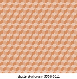 Vector isometric cubes seamless pattern. Shades of yellow.