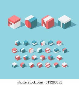 Vector isometric cubical alphabet. Latin typeface. No gradients and transparancy. Each letter can be used as logo or mark, for corporate and brand identity, or as an application icon. 