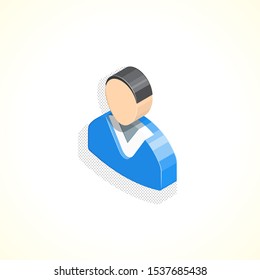 vector isometric design manager sign business people icon illustration isolated light background
