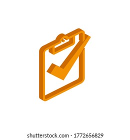 Vector isometric document icon on a white background