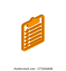 Vector isometric document icon on a white background