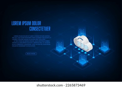 Vector isometric document security system with cioud storage concept.