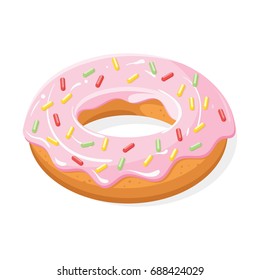 Vector isometric doughnut. Isolated on white background.