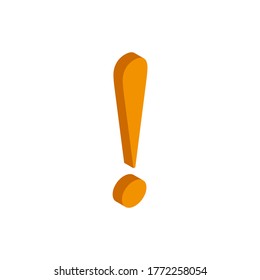 Vector isometric exclamation mark icon on a white background