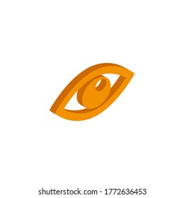 Vector isometric eye icon on a white background