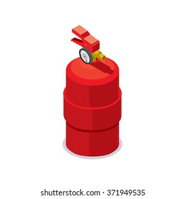 Vector isometric fire extinguisher icon