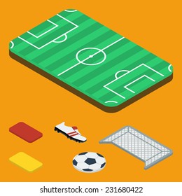 Vector of isometric football set