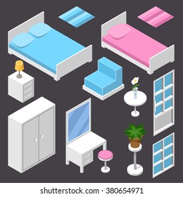 Vector isometric furniture