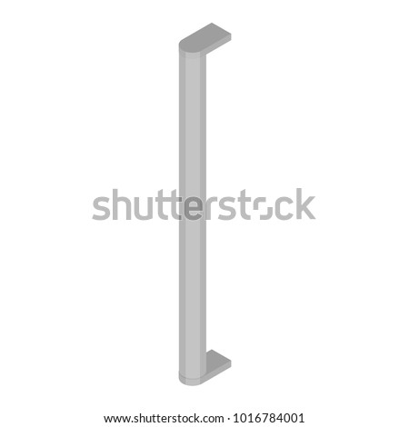 Vector isometric furniture handle isolated on white background. Metal door handle. Fittings for furniture. Handle for cabinet