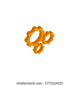 Vector isometric gear icon on a white background