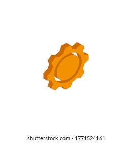 Vector isometric gear icon on a white background