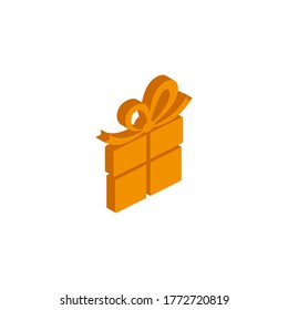 Vector isometric  gift icon on a white background