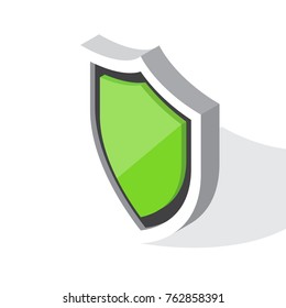 Vector Isometric Green Shield Icon