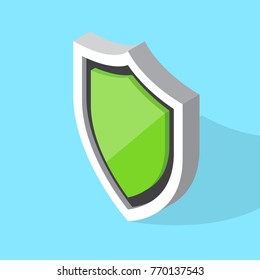 Vector Isometric Green Shield Icon