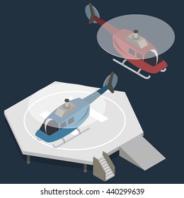 Vector Isometric Helipad.