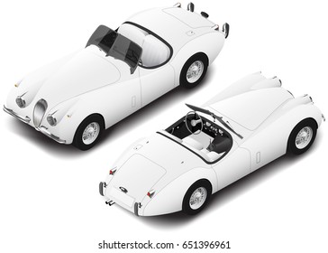 Vector Isometric High Detailed Retro Coupe Sport Car Illustration. Transport Icon