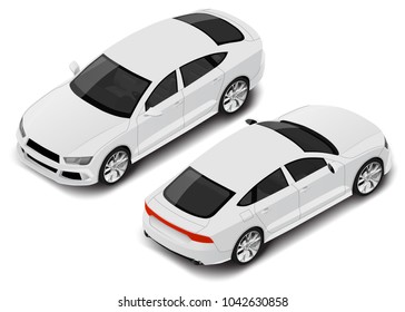 Vector isometric high quality sport sedan. Car icon