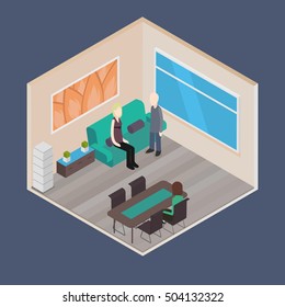 Vector isometric house room