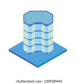 Vector isometric icon apartment building city infrastructure,