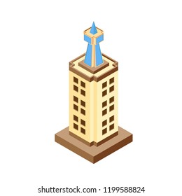 Vector isometric icon building city infrastructure